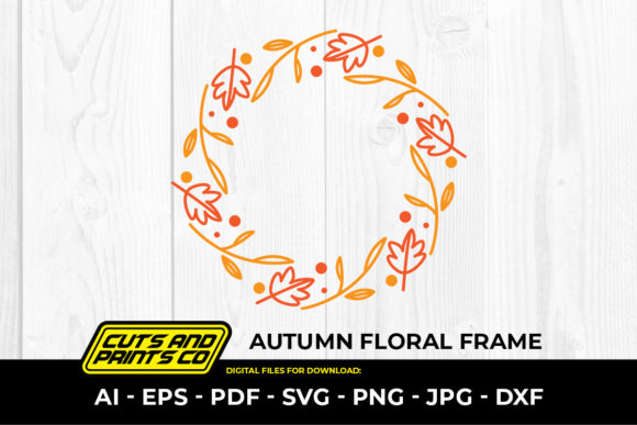 Autumn Floral Frame SVG PNG Sublimation