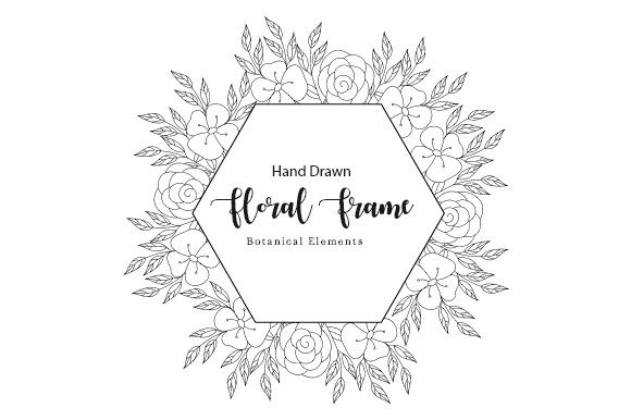 Botanical Floral Frame SVG