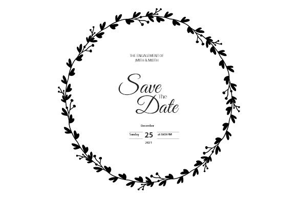 Circular Floral Invitation Card SVG