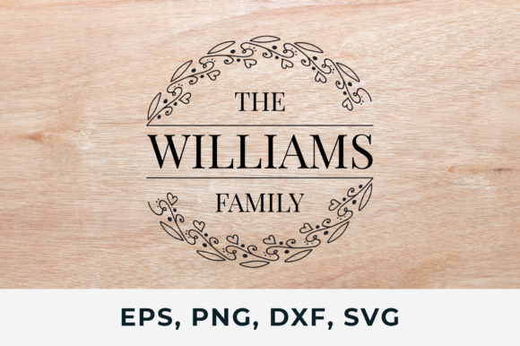 Family Monogram SVG Design, Floral Frame