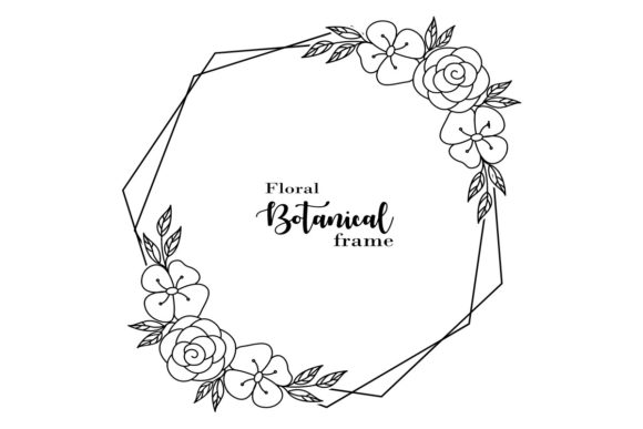 Floral Botanical Frame SVG Hand Drawing