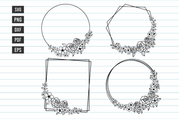 Floral Bundle, Floral Frame SVG Design