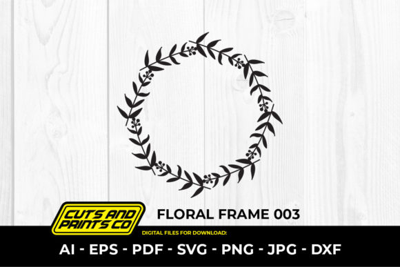 Floral Frame SVG, Circular Frame 003