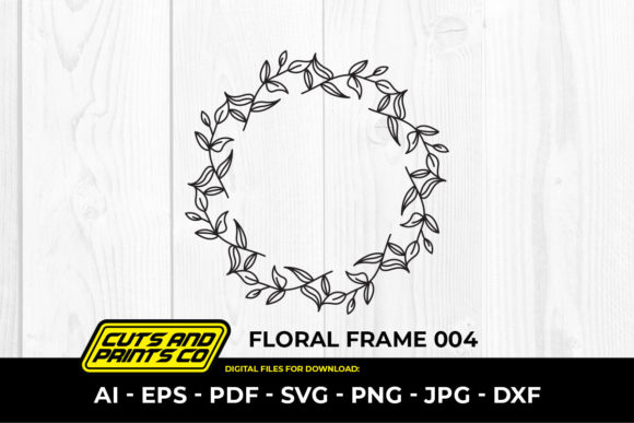 Floral Frame SVG, Circular Frame 004