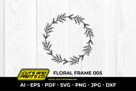 Floral Frame SVG, Circular Frame 005