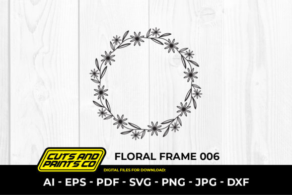 Floral Frame SVG, Circular Frame 006