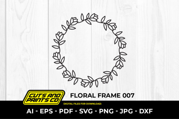 Floral Frame SVG, Circular Frame 007