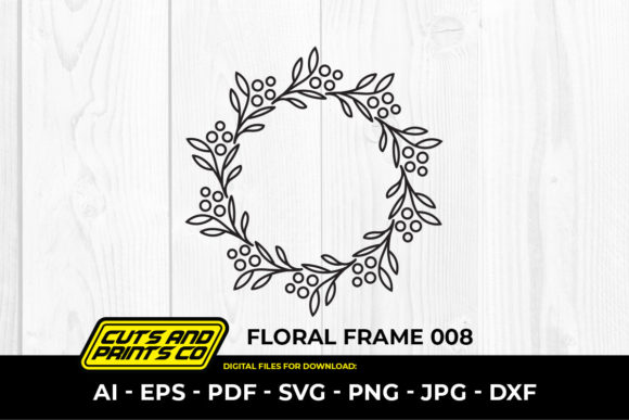 Floral Frame SVG, Circular Frame 008