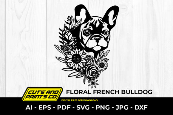 Floral French Bulldog SVG Sublimation