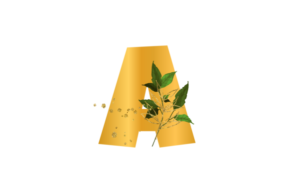 Floral Gold Alphabet: Wedding Font SVG
