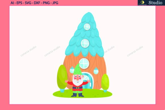 Floral House Gnomes SVG