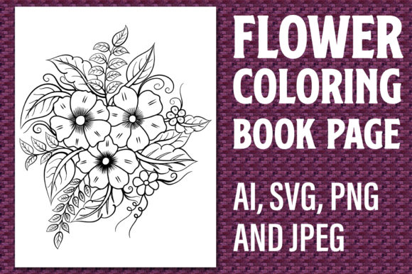 Floral Line Art Vector Coloring Page