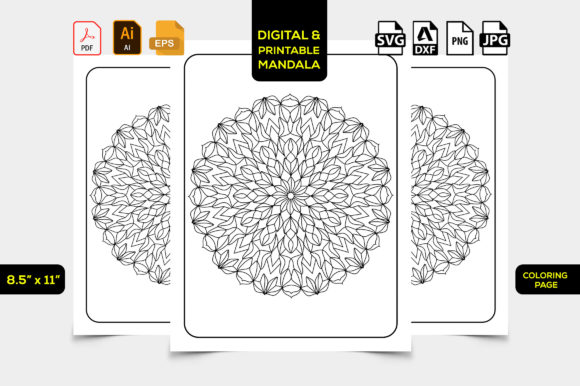 Floral Mandala Adult Coloring Pages