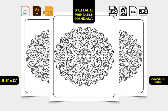 Floral Mandala Adult Coloring SVG