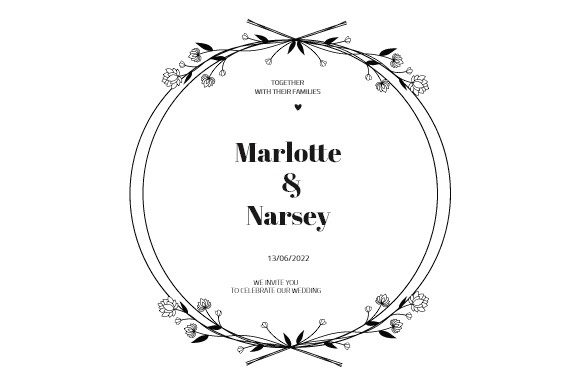 Floral Wedding Frame Vector