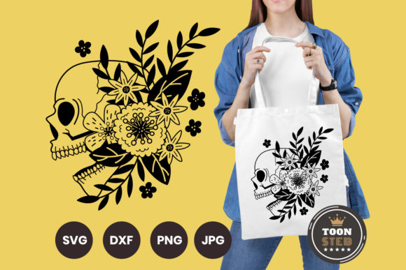 Floral with Skull SVG Files Vol 4
