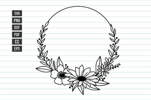 Floral Wreath SVG & Monogram Frame