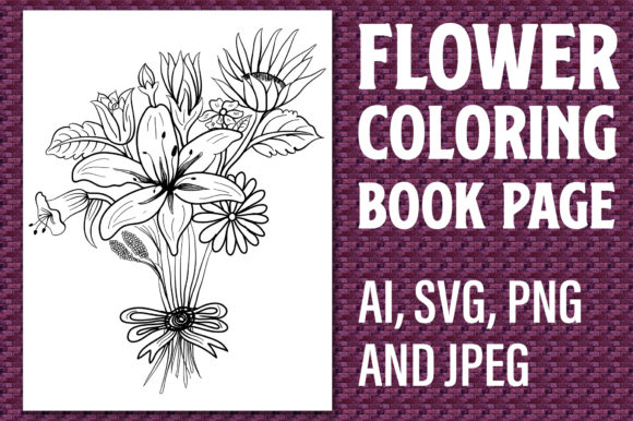 Flower Coloring Book, Coloring Page