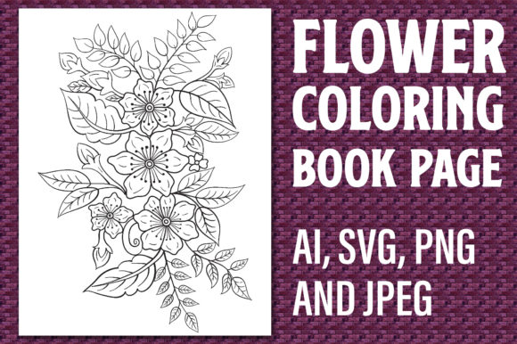 Flower Coloring Book Page for KDP