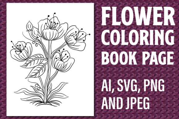 Flower Coloring Page, KDP Coloring Page