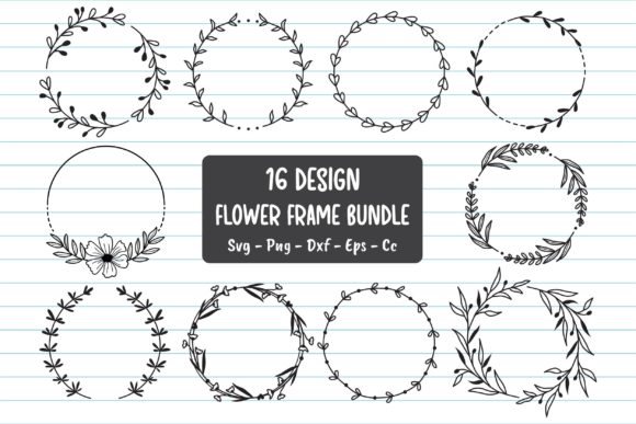 Flower Frame Bundle SVG Floral Wreath