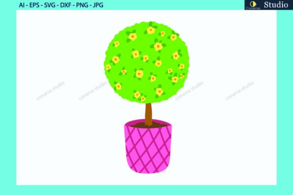 Flowers in Pink Pots SVG Floral