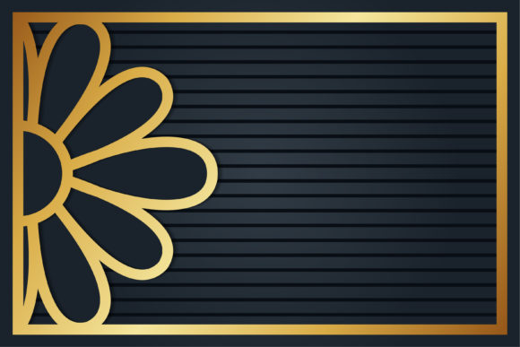 Half Flower Background Black Gold