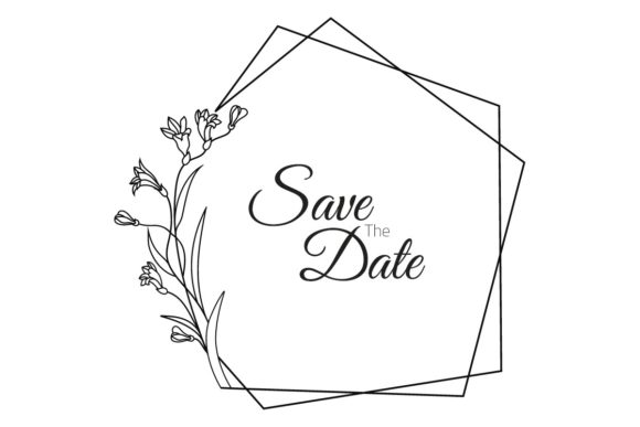 Hand Drawn Floral Wedding Frame Vector