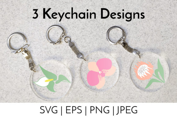 Keychain Boho Floral Backgrounds SVG