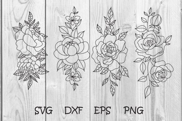 Rose Flowers Hand Drawn, Floral