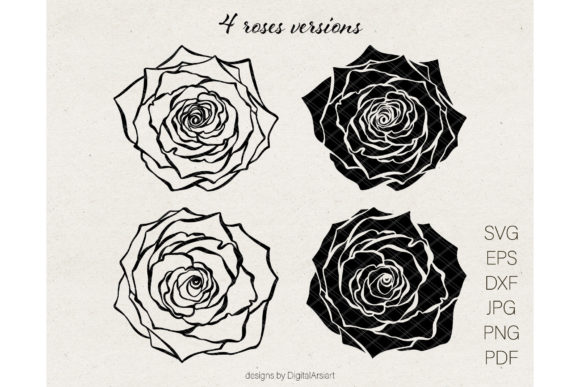Rose SVG Outline Flower Vector