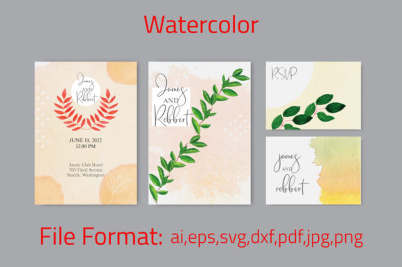 Watercolor Floral Wedding Invitation