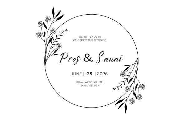 Wedding Invitation Floral Card